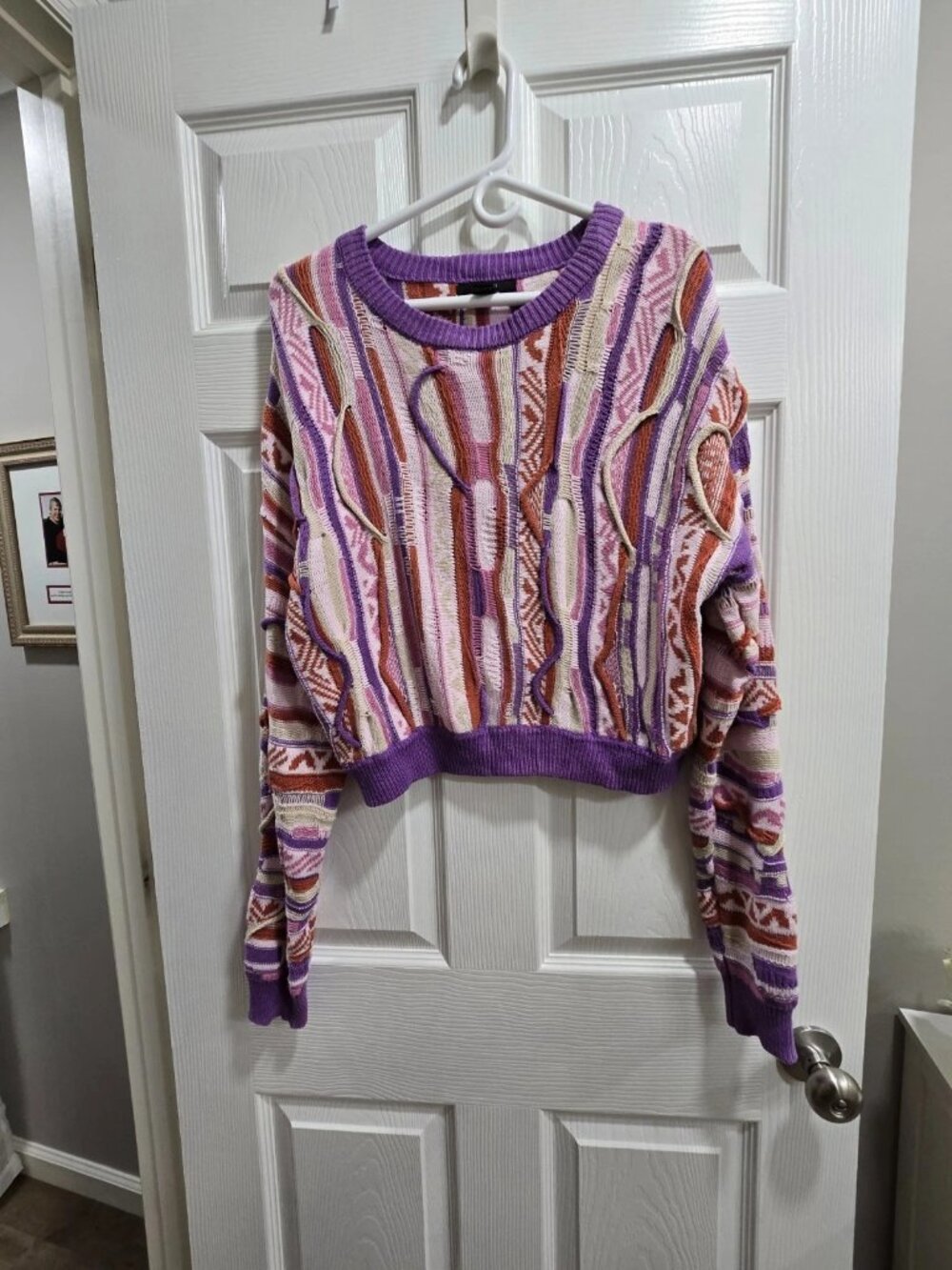 Forever 21 Sweater Small Colorful 90s Style 3D Knit